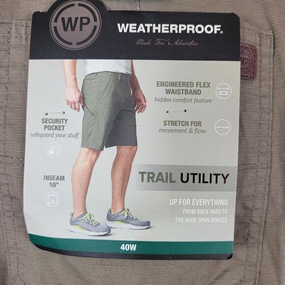 WP Weatherproof Stretch Trail Utility Shorts Waist Size 40 - Picture 9 of 9